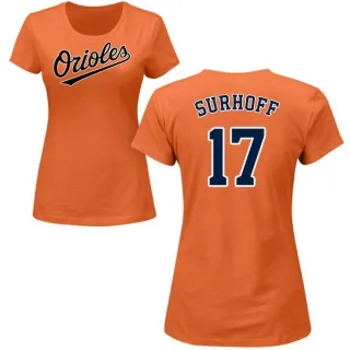 Bj Surhoff Women's Baltimore Orioles Name & Number T-Shirt - Orange