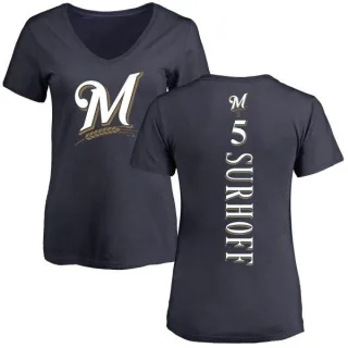 Bj Surhoff Women's Milwaukee Brewers Backer Slim Fit T-Shirt - Navy