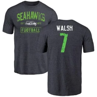 Blair Walsh Seattle Seahawks Navy Distressed Name & Number Tri-Blend T-Shirt