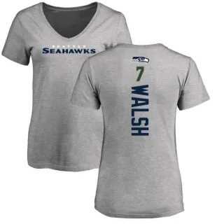 Blair Walsh Women's Seattle Seahawks Backer V-Neck T-Shirt - Ash