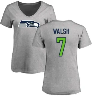 Blair Walsh Women's Seattle Seahawks Name & Number Logo Slim Fit T-Shirt - Ash