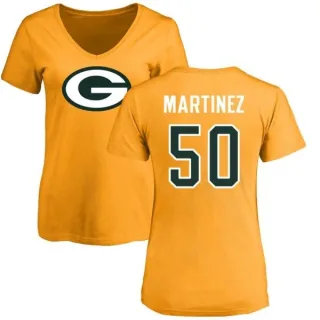 Blake Martinez Women's Green Bay Packers Name & Number Logo Slim Fit T-Shirt - Gold