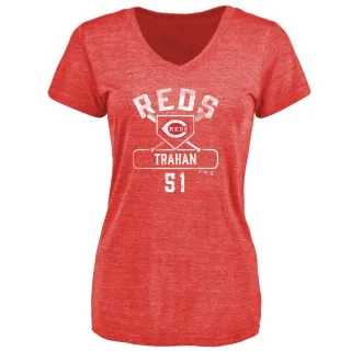 Blake Trahan Women's Cincinnati Reds Base Runner Tri-Blend T-Shirt - Red