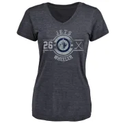 Blake Wheeler Women's Winnipeg Jets Insignia Tri-Blend T-Shirt - Navy