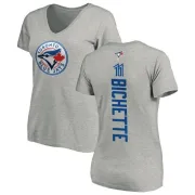 Bo Bichette Women's Toronto Blue Jays Backer Slim Fit T-Shirt - Ash