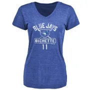 Bo Bichette Women's Toronto Blue Jays Base Runner Tri-Blend T-Shirt - Royal