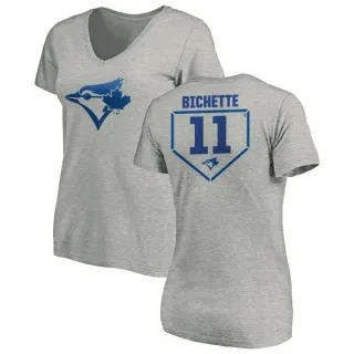 Bo Bichette Women's Toronto Blue Jays RBI Slim Fit V-Neck T-Shirt - Heathered Gray