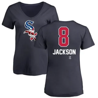 Bo Jackson Women's Chicago White Sox Name and Number Banner Wave V-Neck T-Shirt - Navy