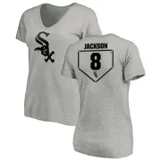 Bo Jackson Women's Chicago White Sox RBI Slim Fit V-Neck T-Shirt - Heathered Gray