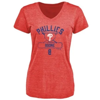 Bob Boone Women's Philadelphia Phillies Base Runner Tri-Blend T-Shirt - Red