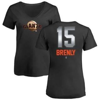 Bob Brenly Women's San Francisco Giants Midnight Mascot V-Neck T-Shirt - Black