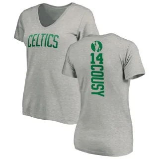 Bob Cousy Women's Boston Celtics Ash Backer T-Shirt