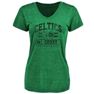 Bob Cousy Women's Boston Celtics Green Baseline Tri-Blend T-Shirt