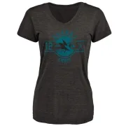 Bob Errey Women's San Jose Sharks Insignia Tri-Blend T-Shirt - Black