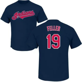 Bob Feller Cleveland Indians Name & Number T-Shirt - Navy