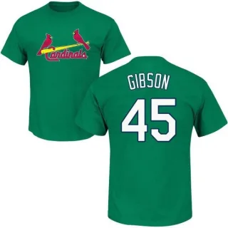 Bob Gibson St. Louis Cardinals St. Patrick's Day Name & Number T-Shirt - Green