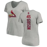 Bob Gibson Women's St. Louis Cardinals Backer Slim Fit T-Shirt - Ash