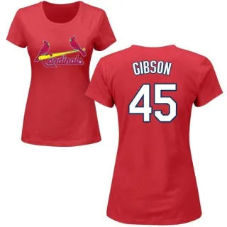 Bob Gibson Women's St. Louis Cardinals Name & Number T-Shirt - Red