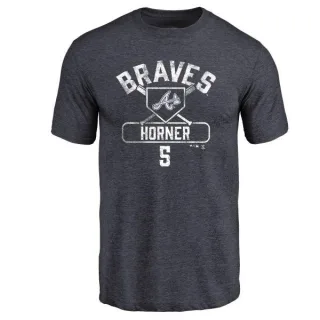 Bob Horner Atlanta Braves Base Runner Tri-Blend T-Shirt - Navy