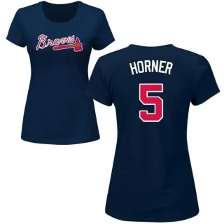 Bob Horner Women's Atlanta Braves Name & Number T-Shirt - Navy