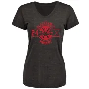 Bob Probert Women's Chicago Blackhawks Insignia Tri-Blend T-Shirt - Black