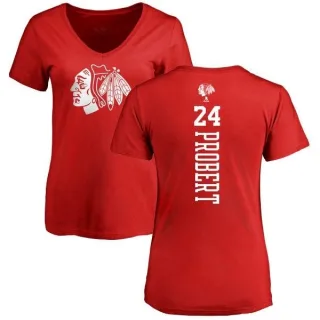 Bob Probert Women's Chicago Blackhawks One Color Backer T-Shirt - Red