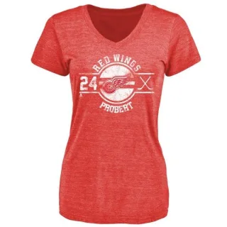 Bob Probert Women's Detroit Red Wings Insignia Tri-Blend T-Shirt - Red