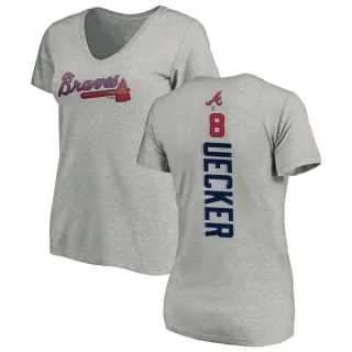 Bob Uecker Women's Atlanta Braves Backer Slim Fit T-Shirt - Ash