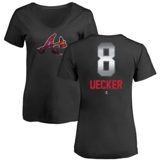 Bob Uecker Women's Atlanta Braves Midnight Mascot V-Neck T-Shirt - Black