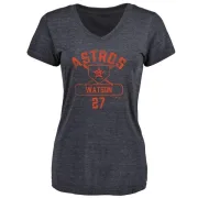 Bob Watson Women's Houston Astros Base Runner Tri-Blend T-Shirt - Navy