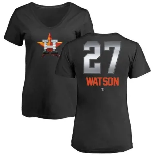 Bob Watson Women's Houston Astros Midnight Mascot V-Neck T-Shirt - Black