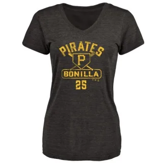 Bobby Bonilla Women's Pittsburgh Pirates Base Runner Tri-Blend T-Shirt - Black