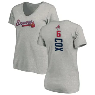 Bobby Cox Women's Atlanta Braves Backer Slim Fit T-Shirt - Ash