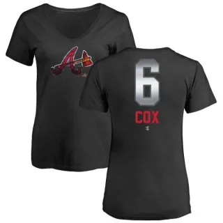 Bobby Cox Women's Atlanta Braves Midnight Mascot V-Neck T-Shirt - Black