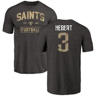 Bobby Hebert New Orleans Saints Black Distressed Name & Number Tri-Blend T-Shirt