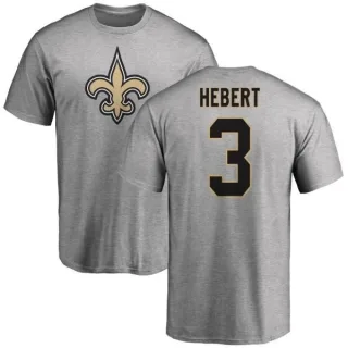 Bobby Hebert New Orleans Saints Name & Number Logo T-Shirt - Ash