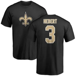 Bobby Hebert New Orleans Saints Name & Number Logo T-Shirt - Black