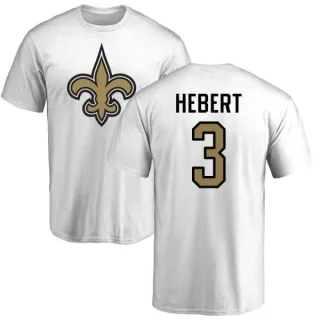 Bobby Hebert New Orleans Saints Name & Number Logo T-Shirt - White