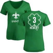 Bobby Hebert Women's New Orleans Saints Green St. Patrick's Day Name & Number V-Neck T-Shirt