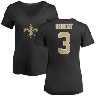 Bobby Hebert Women's New Orleans Saints Name & Number Logo Slim Fit T-Shirt - Black