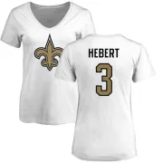 Bobby Hebert Women's New Orleans Saints Name & Number Logo Slim Fit T-Shirt - White