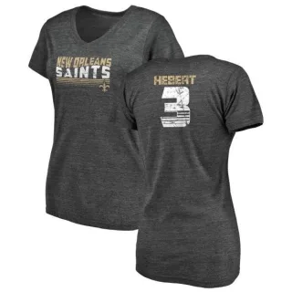 Bobby Hebert Women's New Orleans Saints Retro Tri-Blend V-Neck T-Shirt - Black