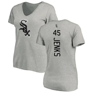 Bobby Jenks Women's Chicago White Sox Backer Slim Fit T-Shirt - Ash