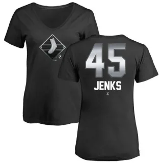 Bobby Jenks Women's Chicago White Sox Midnight Mascot V-Neck T-Shirt - Black