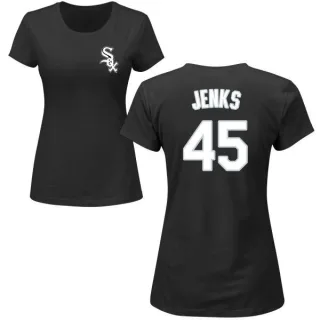 Bobby Jenks Women's Chicago White Sox Name & Number T-Shirt - Black