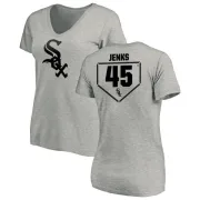 Bobby Jenks Women's Chicago White Sox RBI Slim Fit V-Neck T-Shirt - Heathered Gray