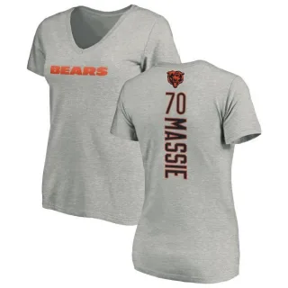 Bobby Massie Women's Chicago Bears Backer V-Neck T-Shirt - Ash