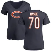 Bobby Massie Women's Chicago Bears Name & Number Logo Slim Fit T-Shirt - Navy