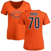 Bobby Massie Women's Chicago Bears Name & Number Logo Slim Fit T-Shirt - Orange