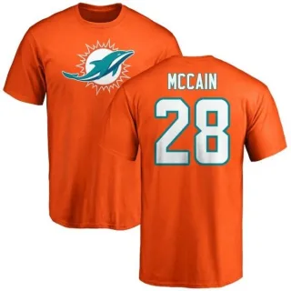 Bobby McCain Miami Dolphins Name & Number Logo T-Shirt - Orange